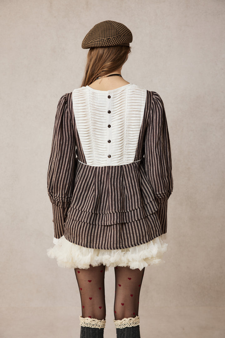 Lydia 18 | Linen Pintucked Puff Sleeve Blouse