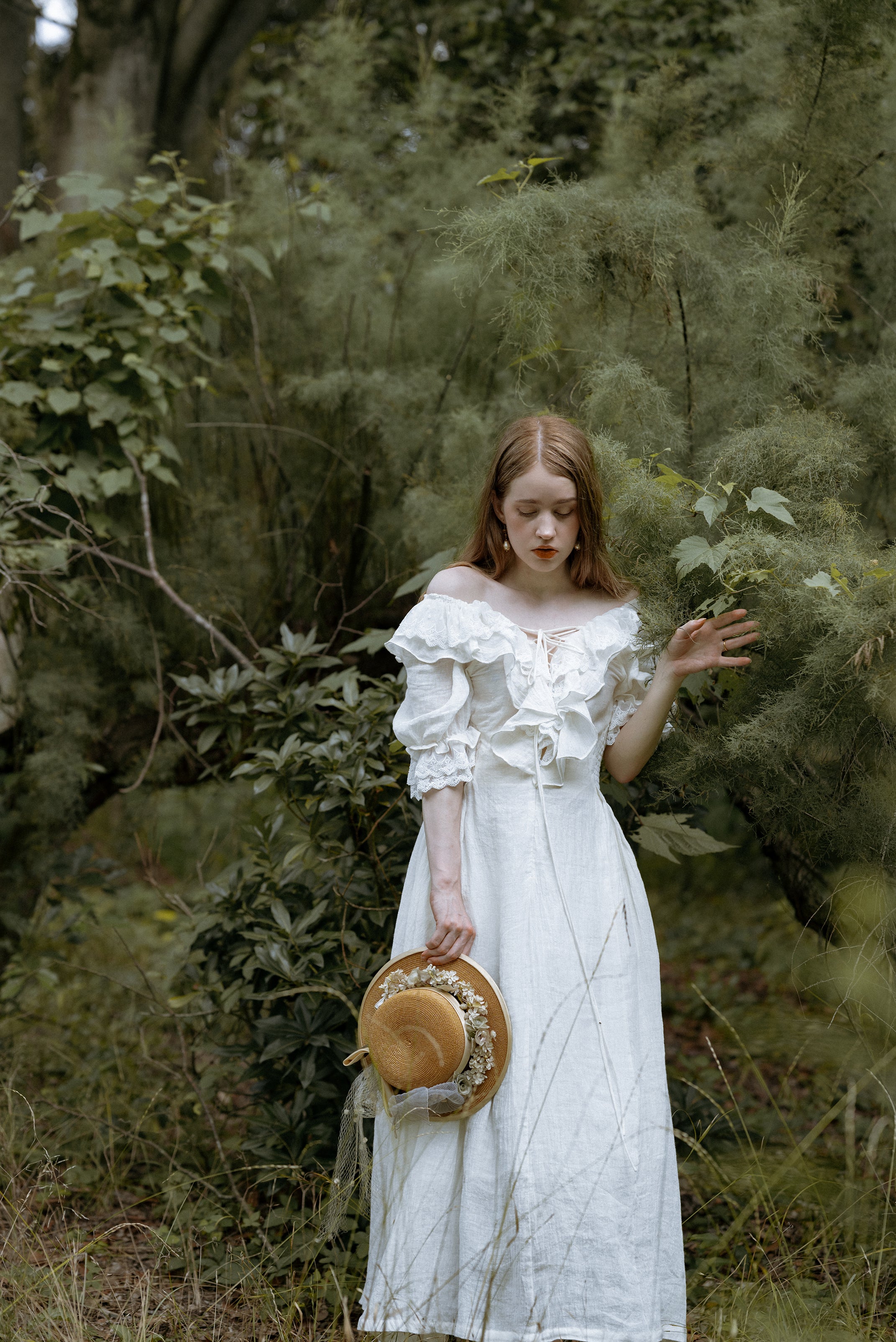 Elysia 15 | Lace-up linen flared dress – Linennaive