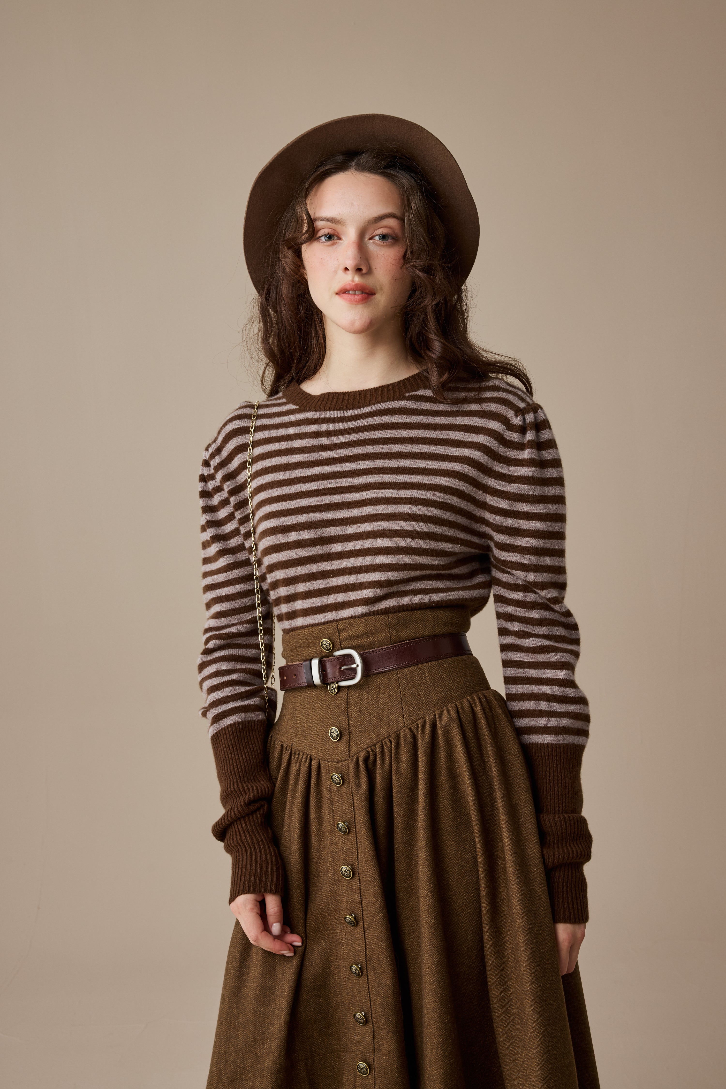 Christina 19 |Retro Layered Wool Skirt – Linennaive
