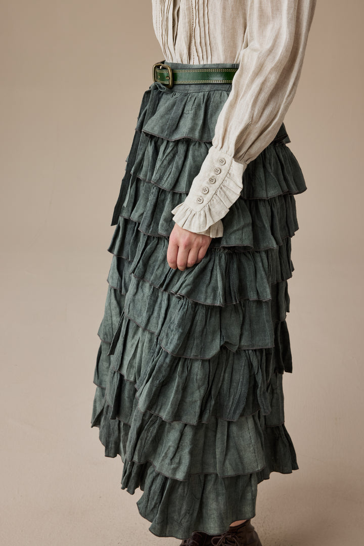 Ischia 14 | Layered petal linen skirt