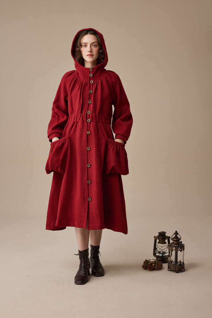 Melissa 28 |100% Wool Hooded Coat