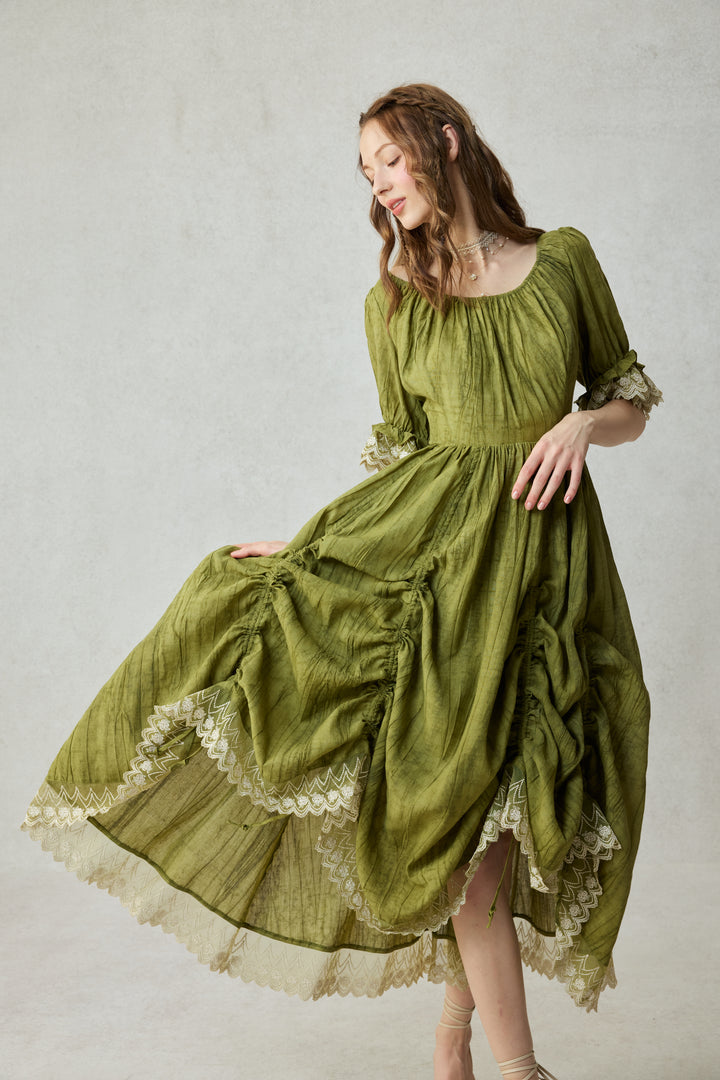 Elowen 27 | Lace Linen dress gown ( 2 way to wear )
