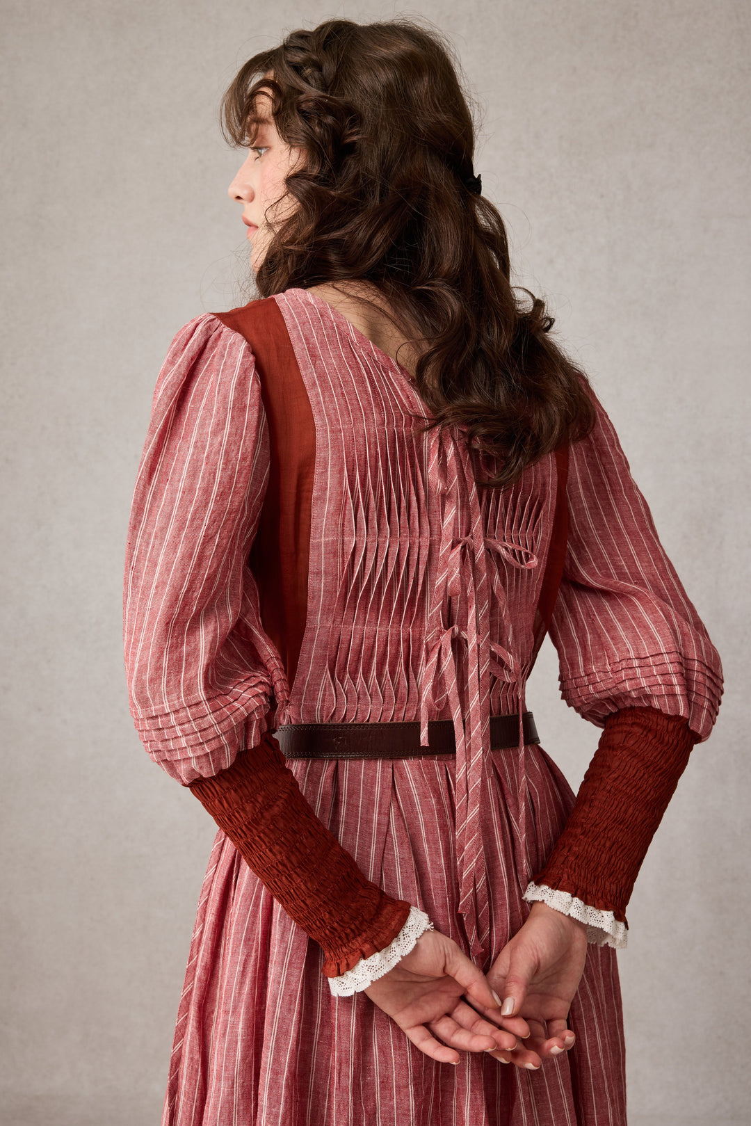 Eliana 15 | Pintucked Patchwork Linen Dress