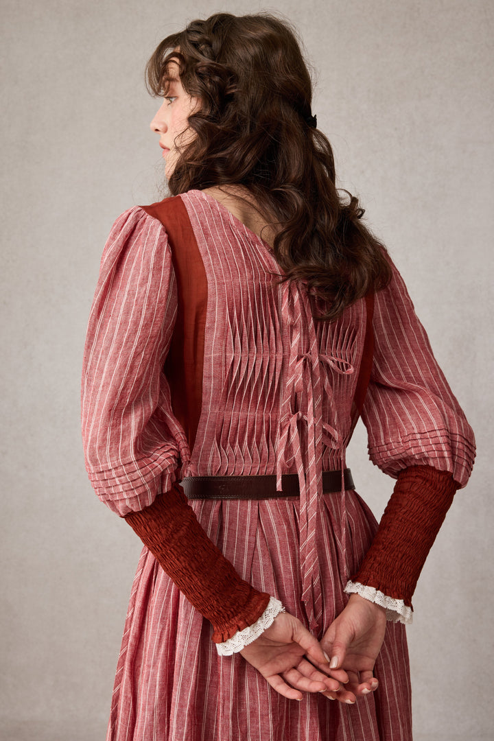 Eliana 15 | Pintucked Patchwork Linen Dress