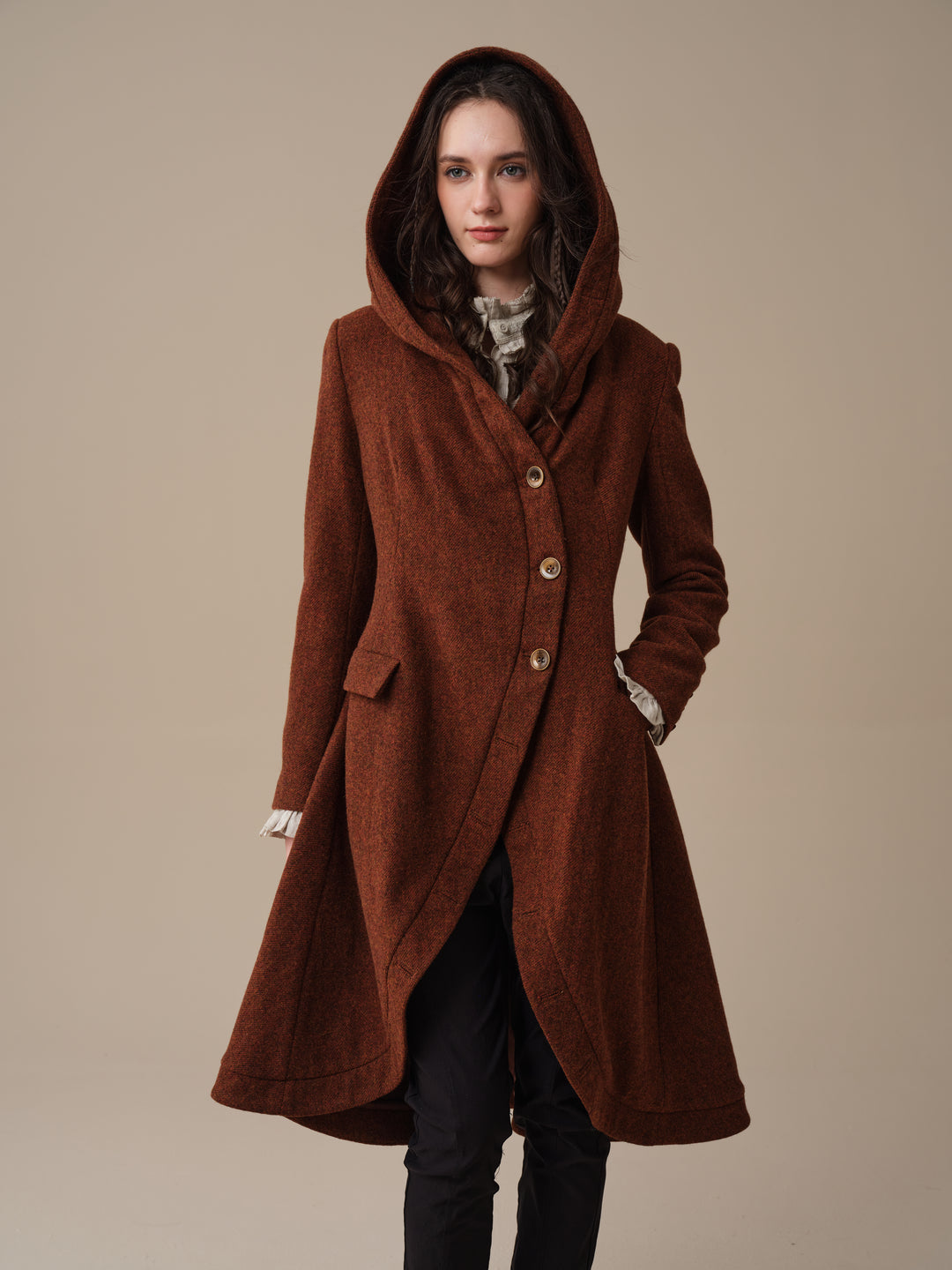 Augusta 02 | Tailored Hooded  100% Wool Coat