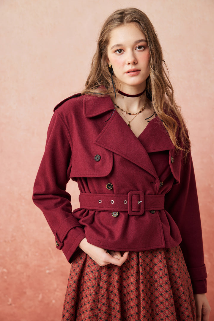 Moira 21 | 100% wool cropped trench coat