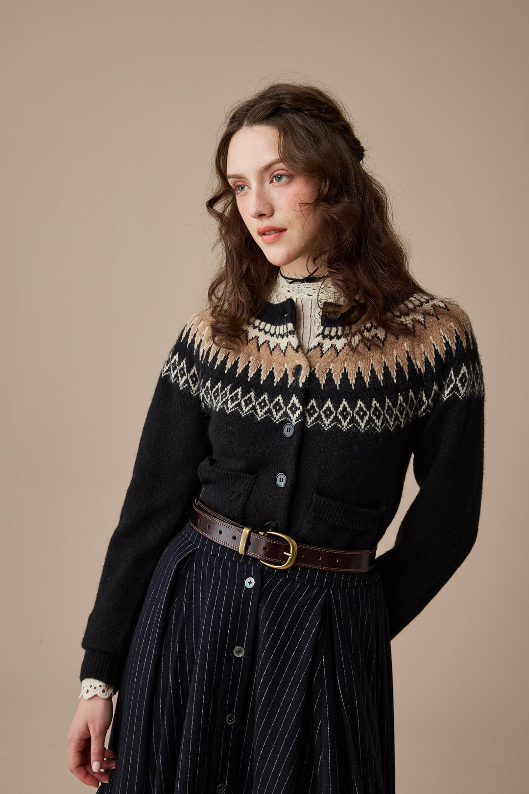 Kaite 18 |ruffled maxi wool skirt