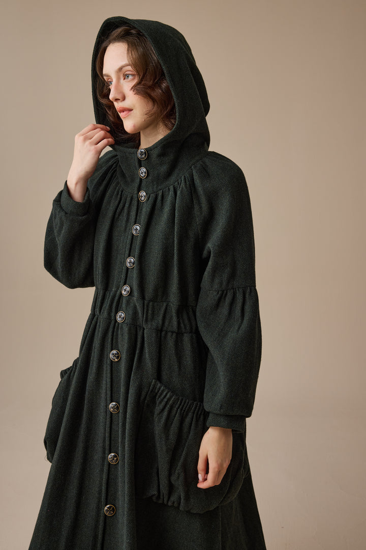 Melissa 28 |100% Wool Hooded Coat