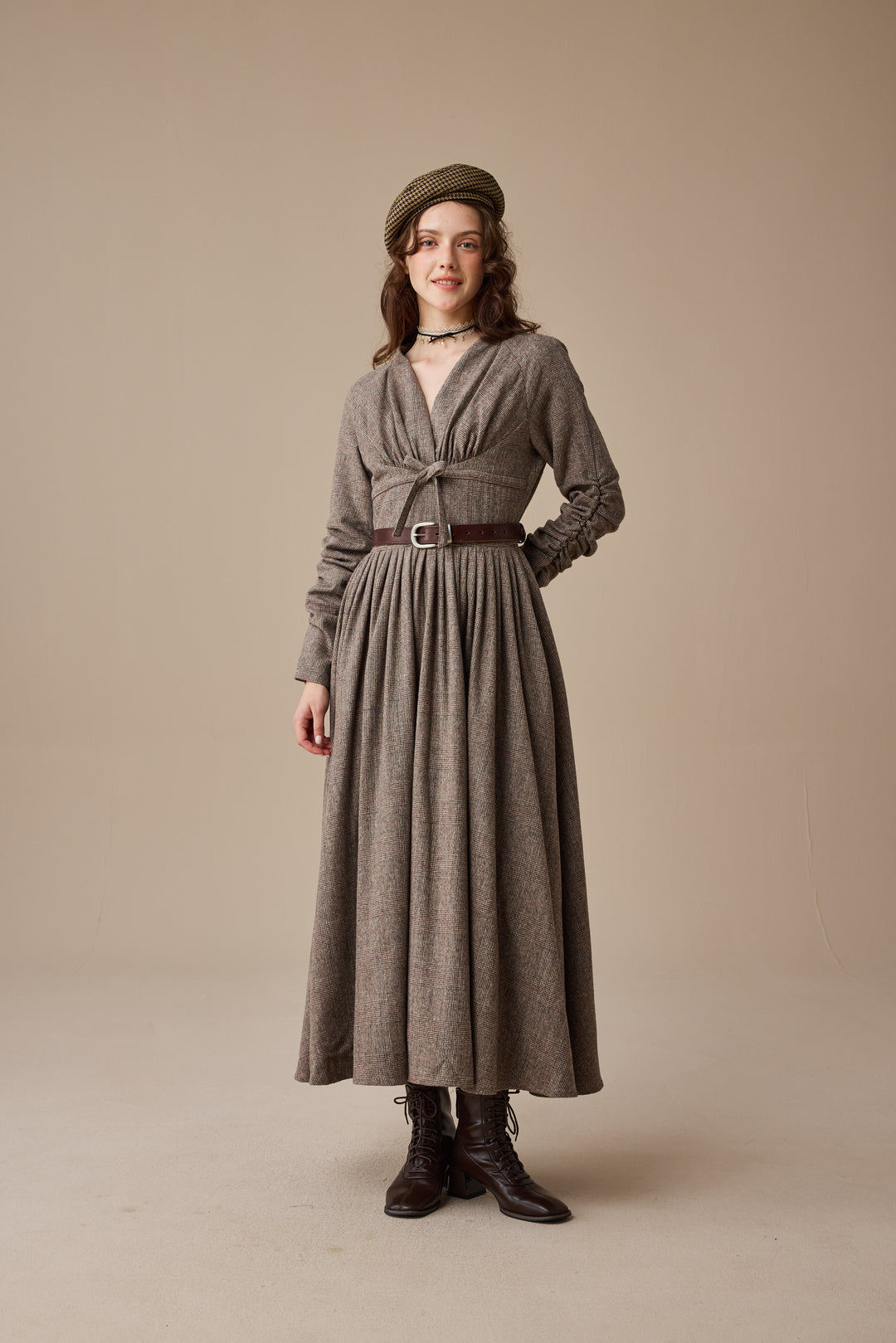 Bette 24 |Gingham 100% Wool Dress