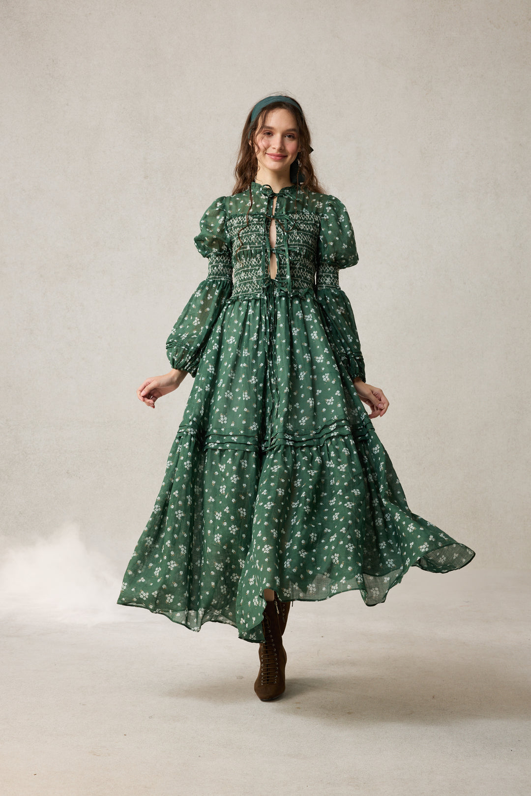 Jane 33 |Edward Smocking Linen Dress Chemise