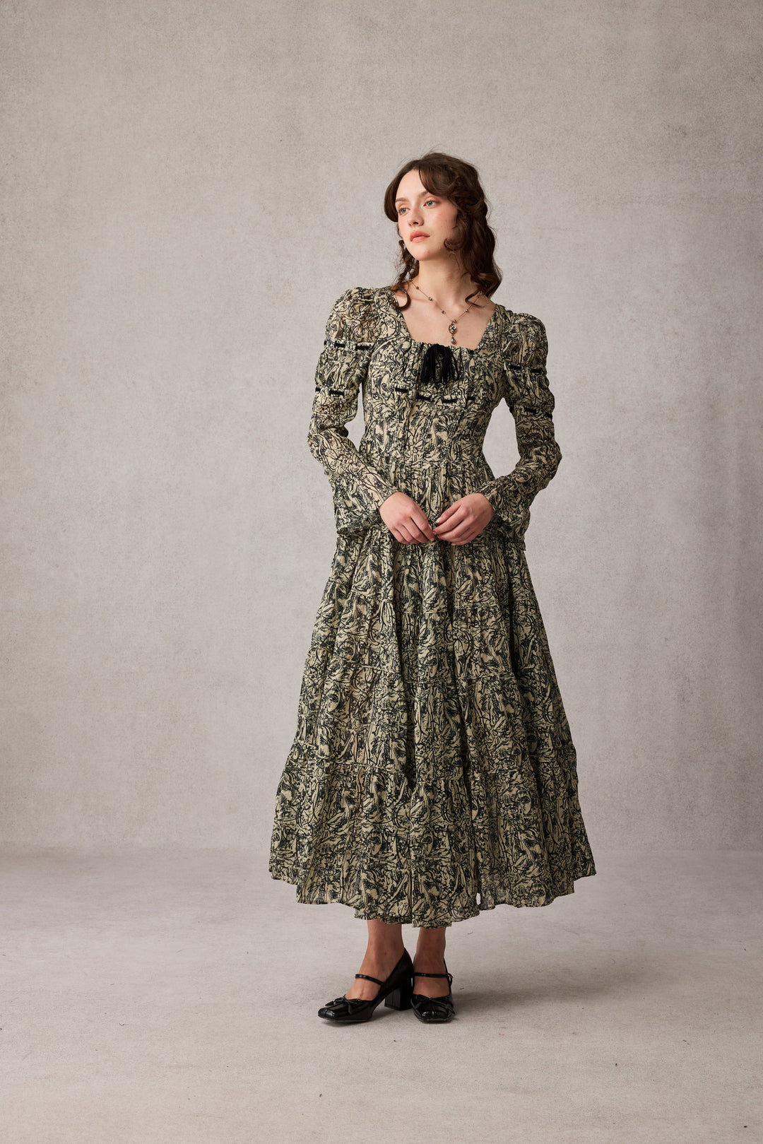 Queena 22 | Empired Maxi linen dress