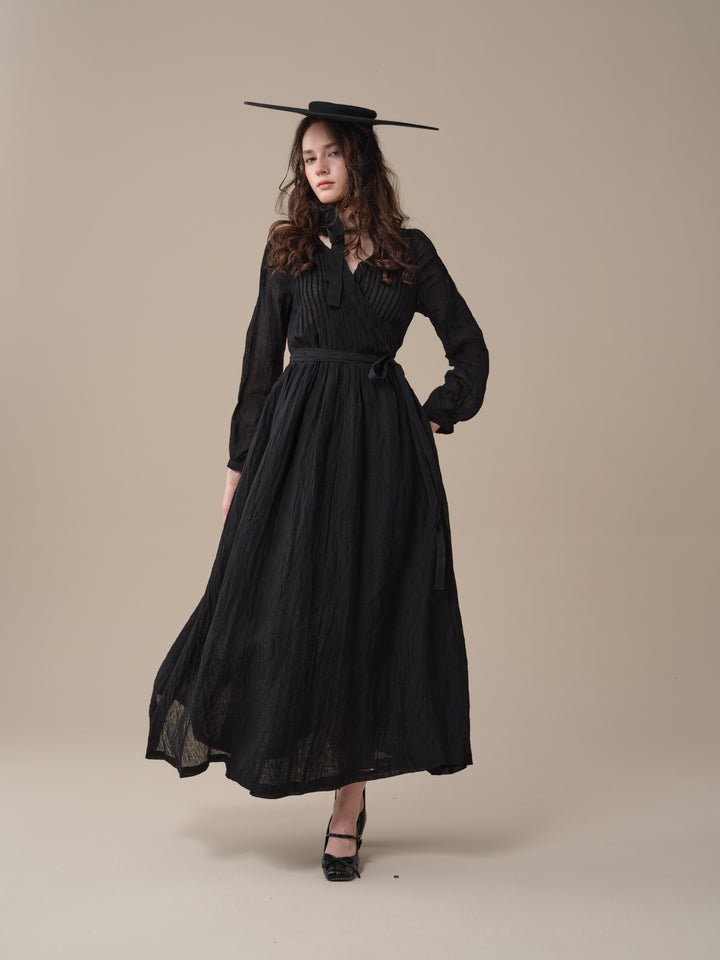 Bluebell 06 | Pintuck Linen Wrap Dress