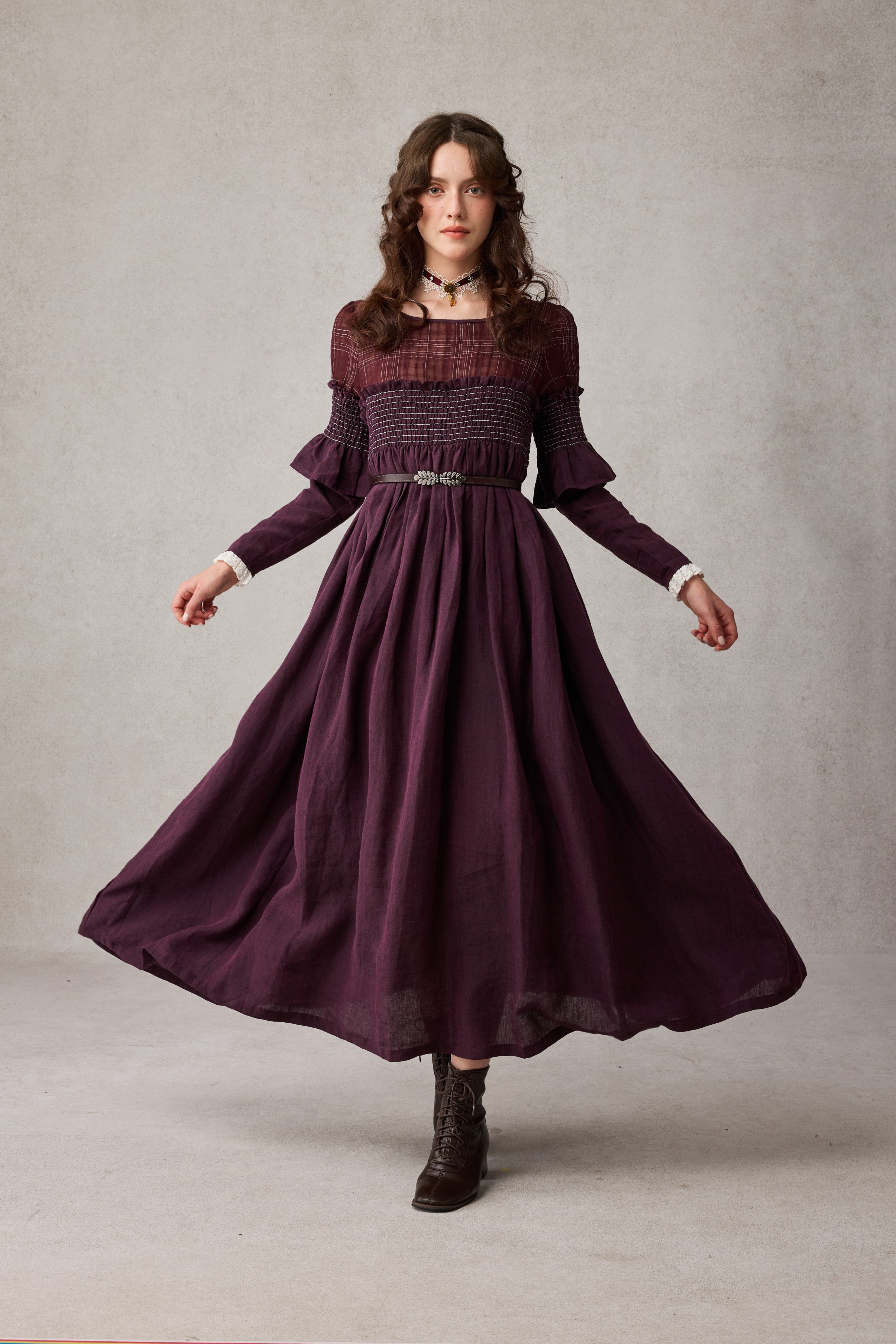 Orchid 19 |romantic linen gown – Linennaive