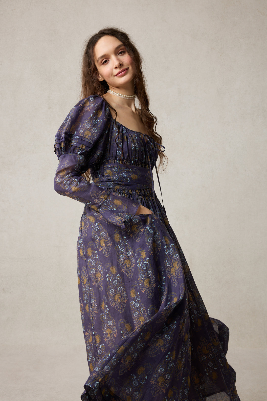 Paisley 11 | Elegant Floral Linen Dress