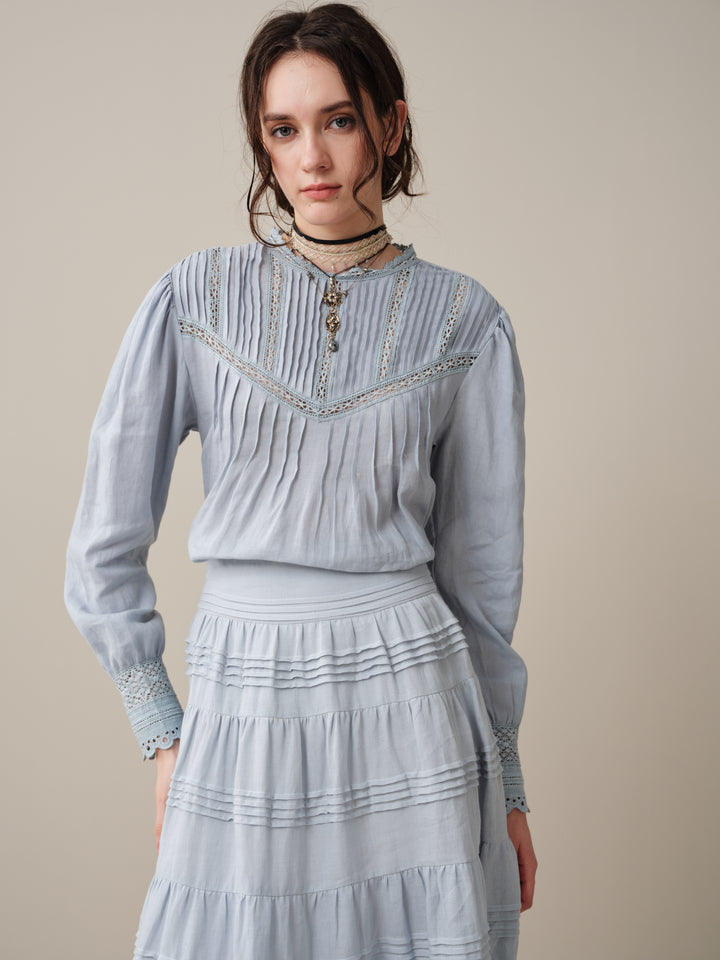 Alice 12 |  Pintuck Linen Maxi Skirt