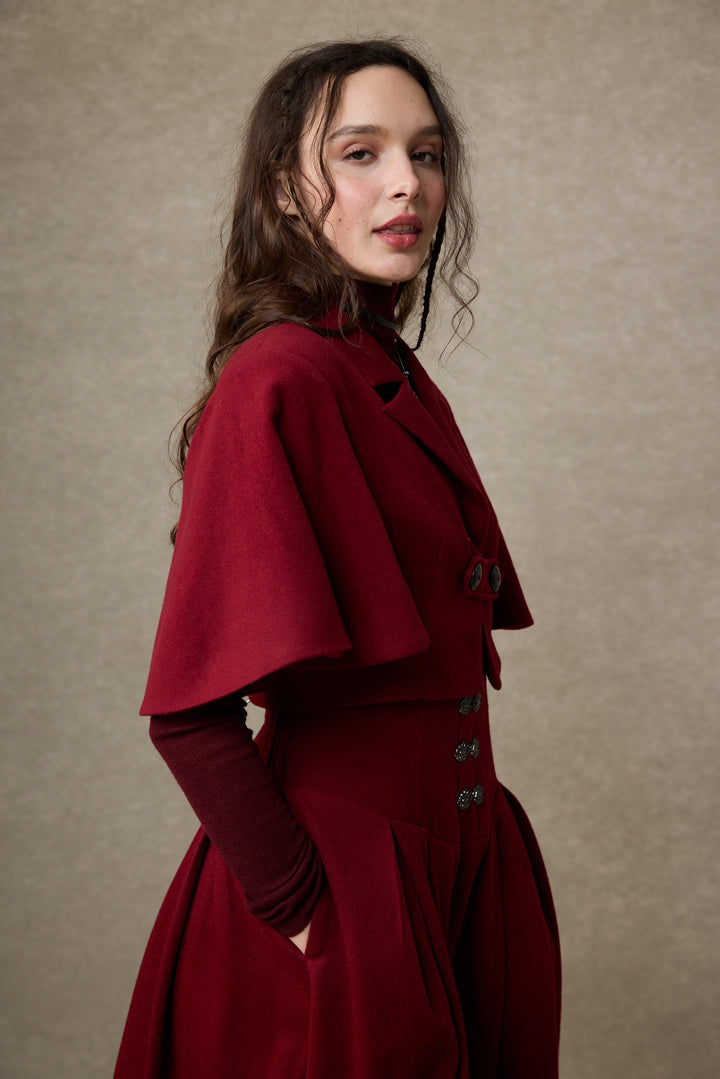 Clarise 22 |Retro Wool Skirt & Cape (2 pieces)
