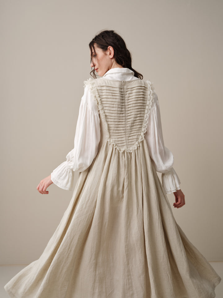 Edith 14 | Pleated Corset Linen Dress