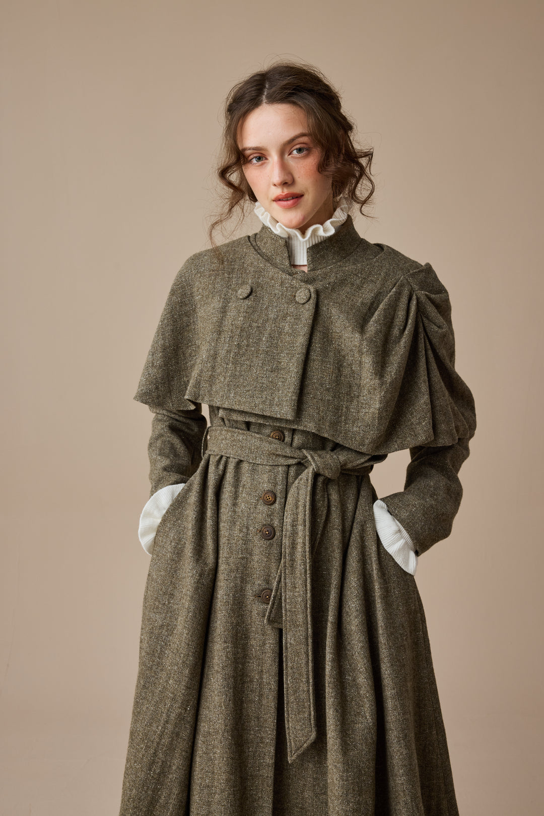 Wendy 15 | 100% Wool Dress & Cape (2 pieces)