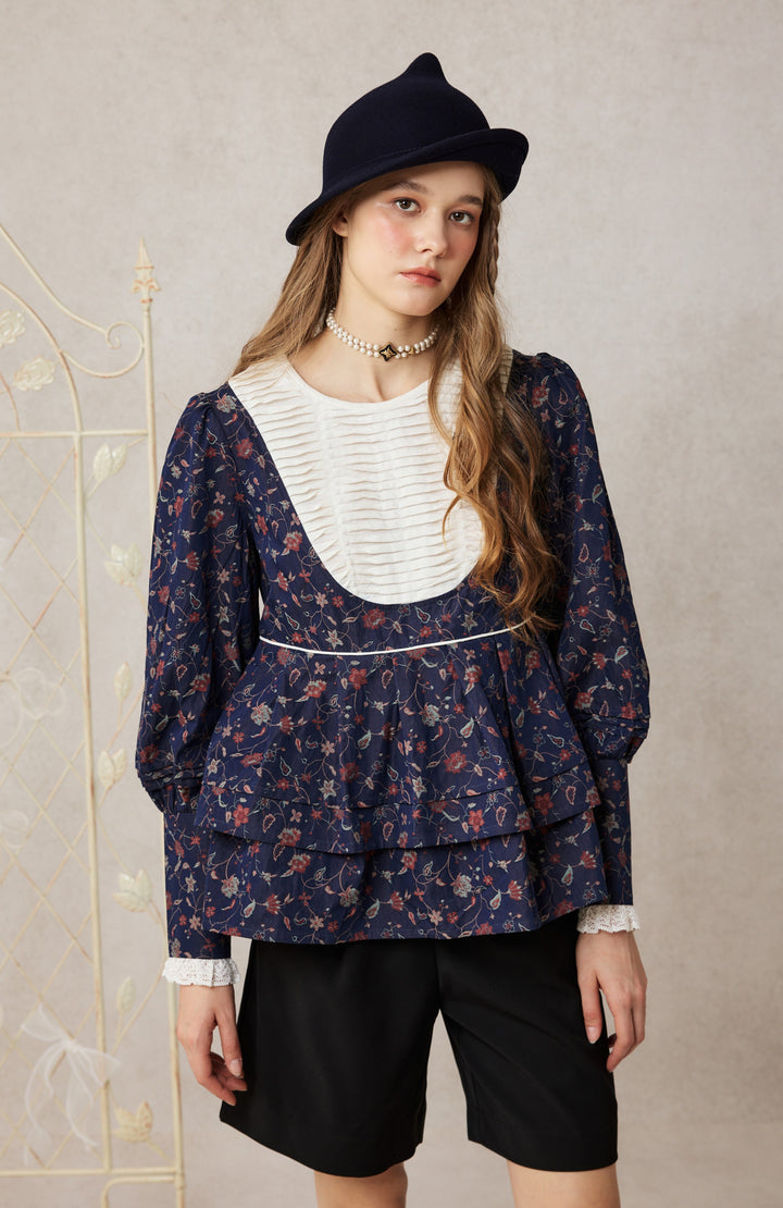 Lydia 18 | Linen Pintucked Puff Sleeve Blouse