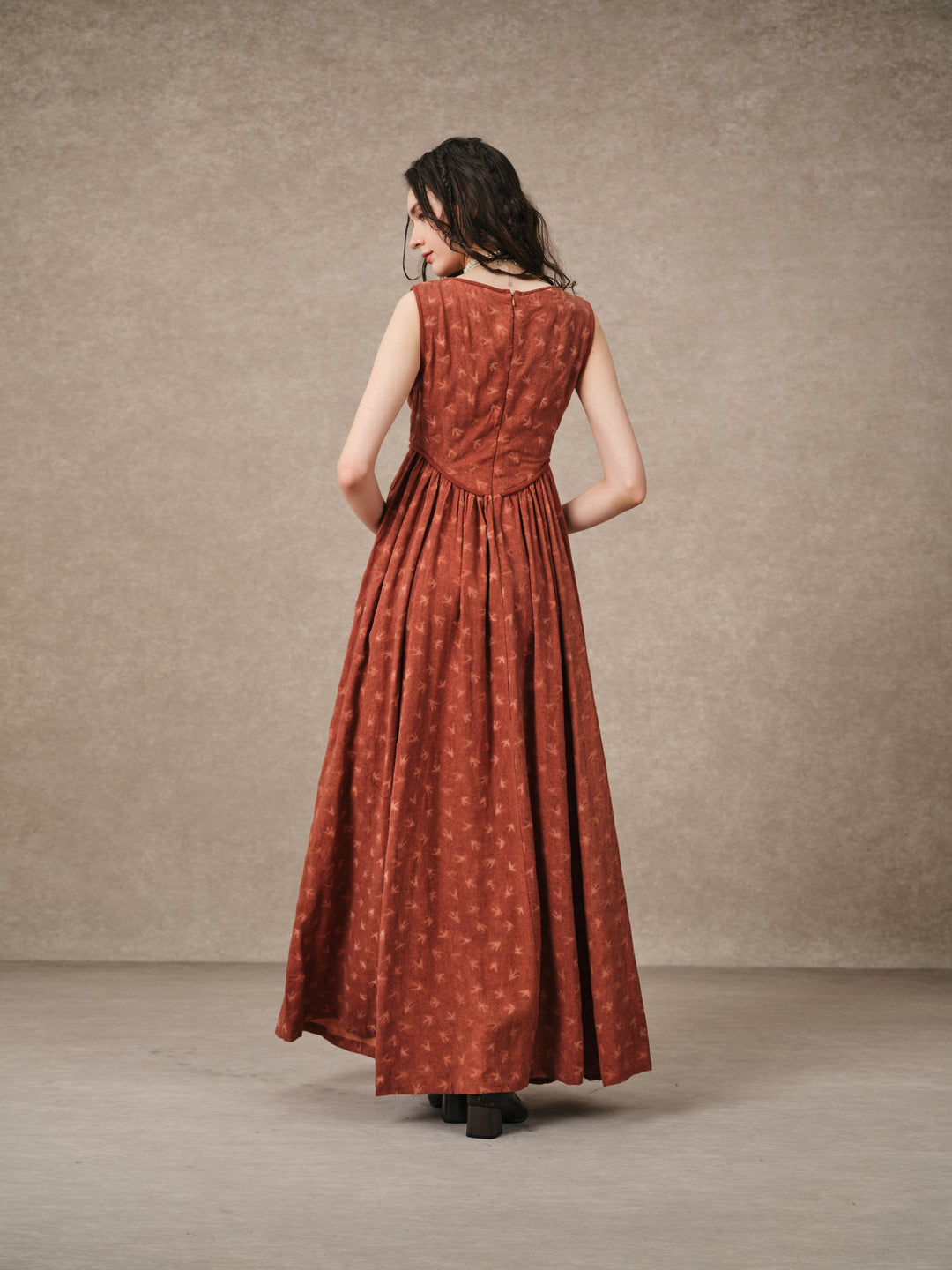 Anis 23 | Lace-up Jacquard Linen Corset Dress