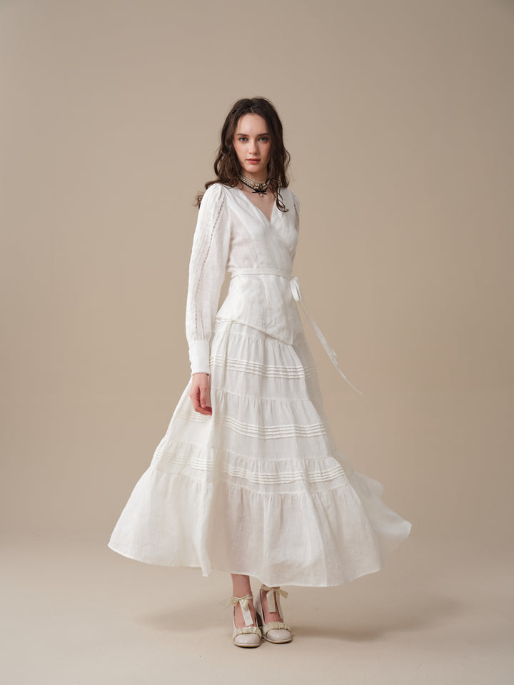 Marguerite | Soft Linen Wrap Blouse