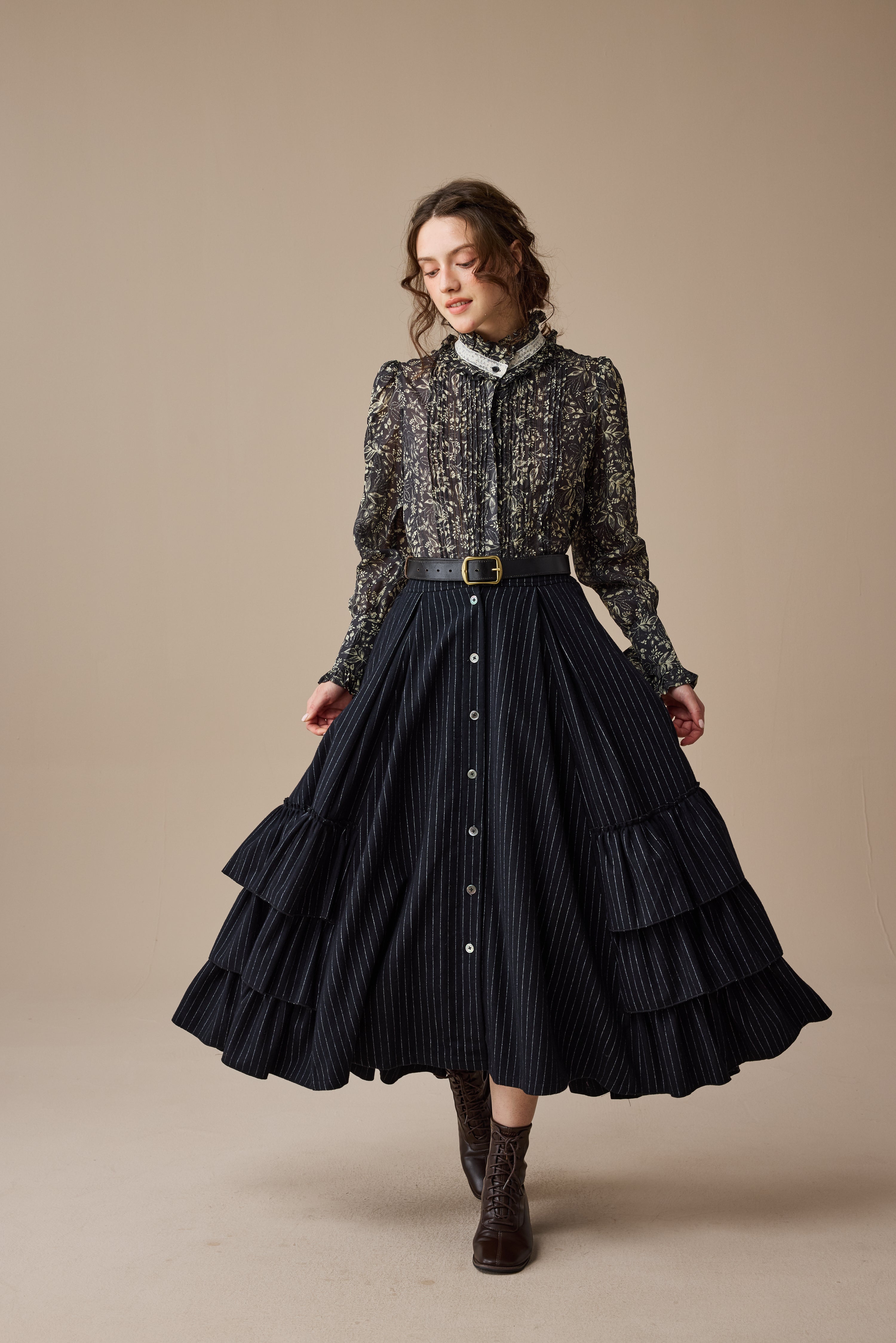 Sharon 21 |pintucked luxury linen shirt blouse – Linennaive