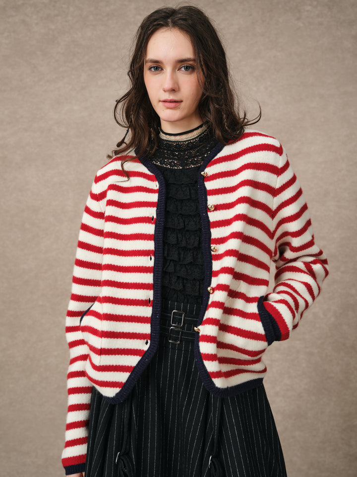 Nova 22 | Striped Open-Front 100% Wool Cargidan