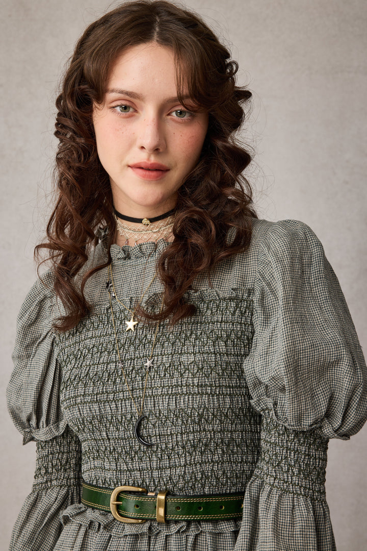 Jane 33 |Edward Smocking Linen Dress Chemise