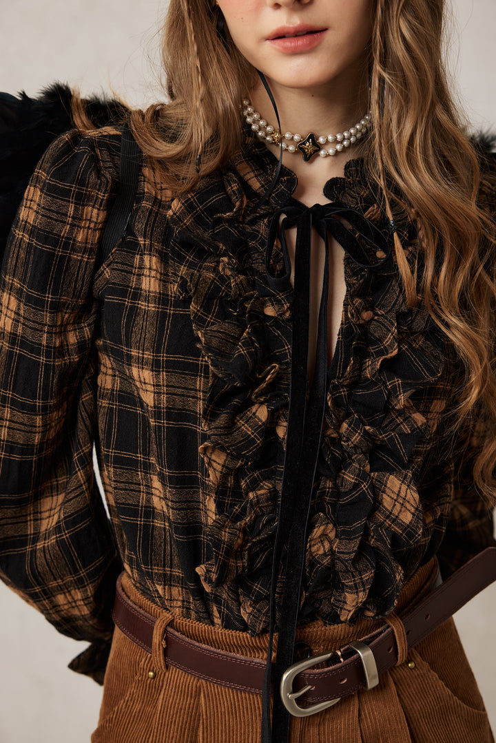 Annie 22 | 100% Wool Puff Sleeve Shirt Blouse