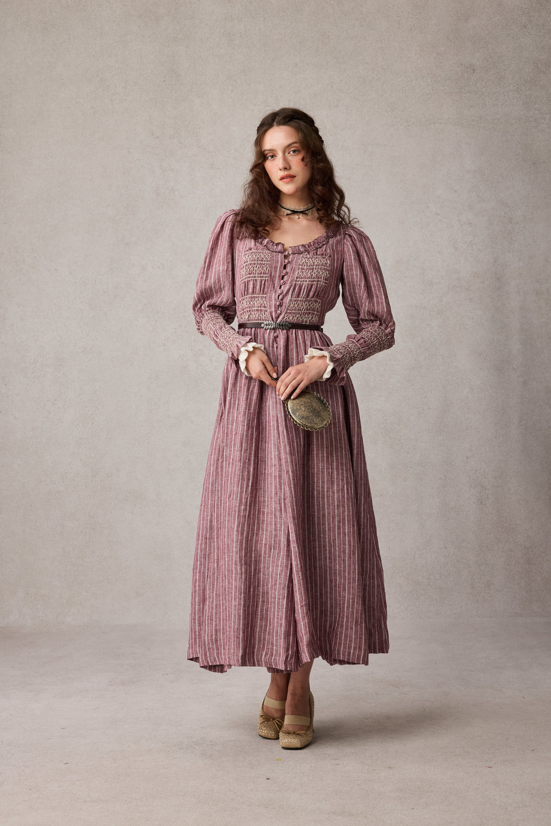 Jasmine 21 |smocking linen dress