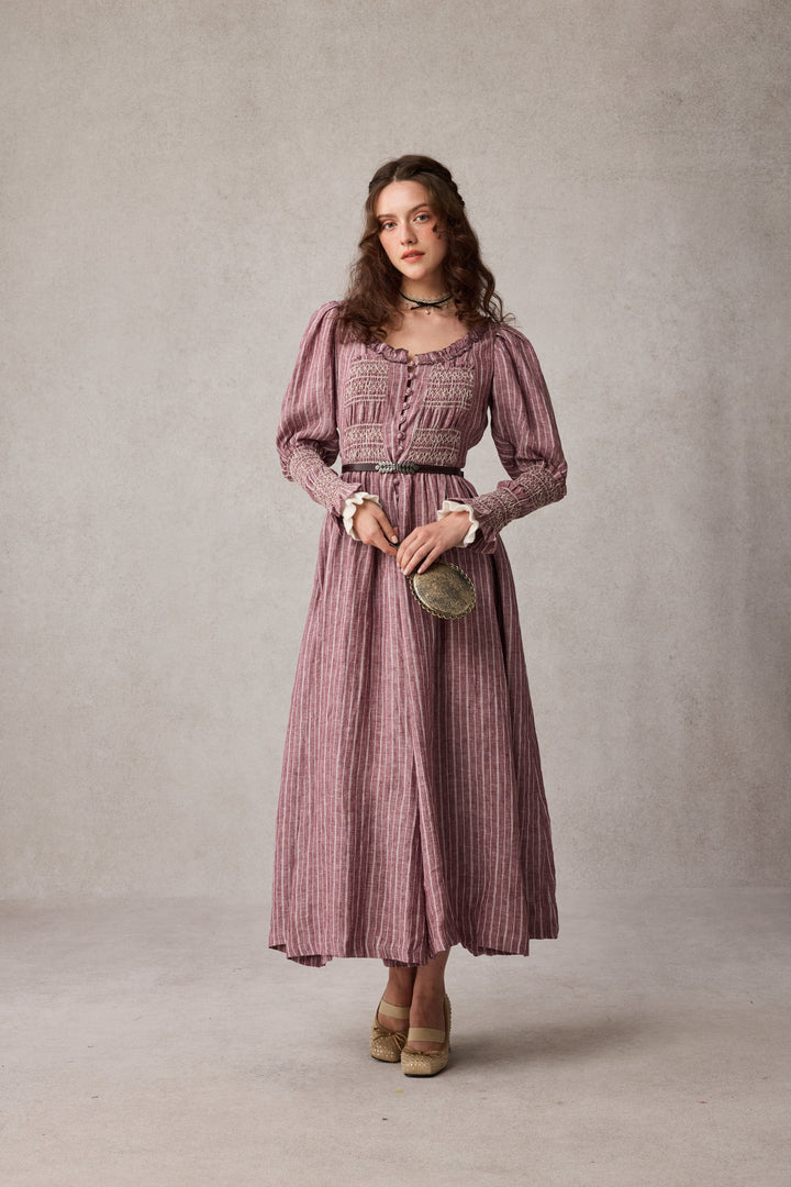 Jasmine 21 |smocking linen dress
