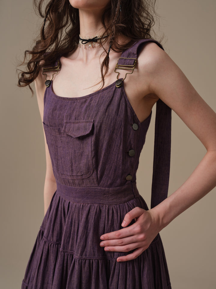 Heather 12 | Linen Apron Maxi Dress