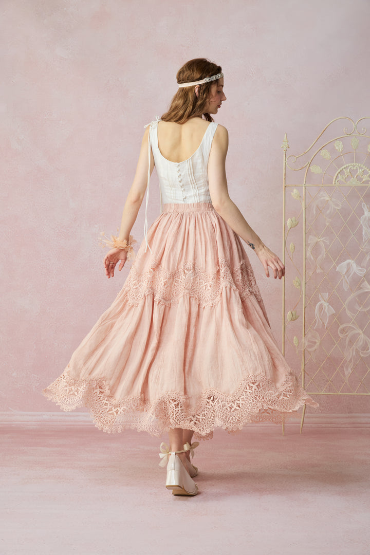 Moonstone 22 |Lace linen Maxi skirt