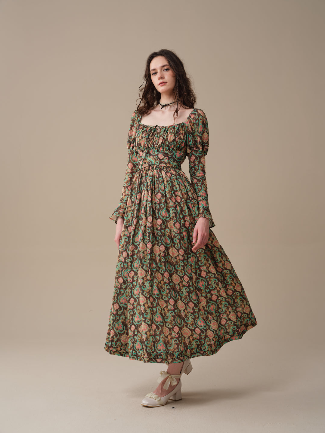 Paisley 11 | Elegant Floral Linen Dress