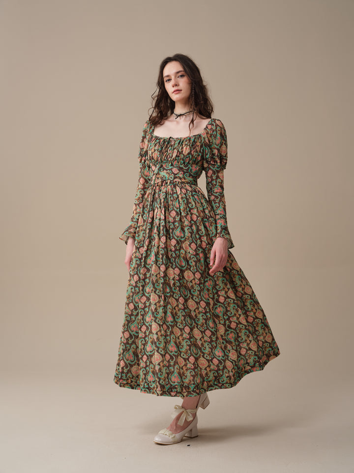Paisley 11 | Elegant Floral Linen Dress