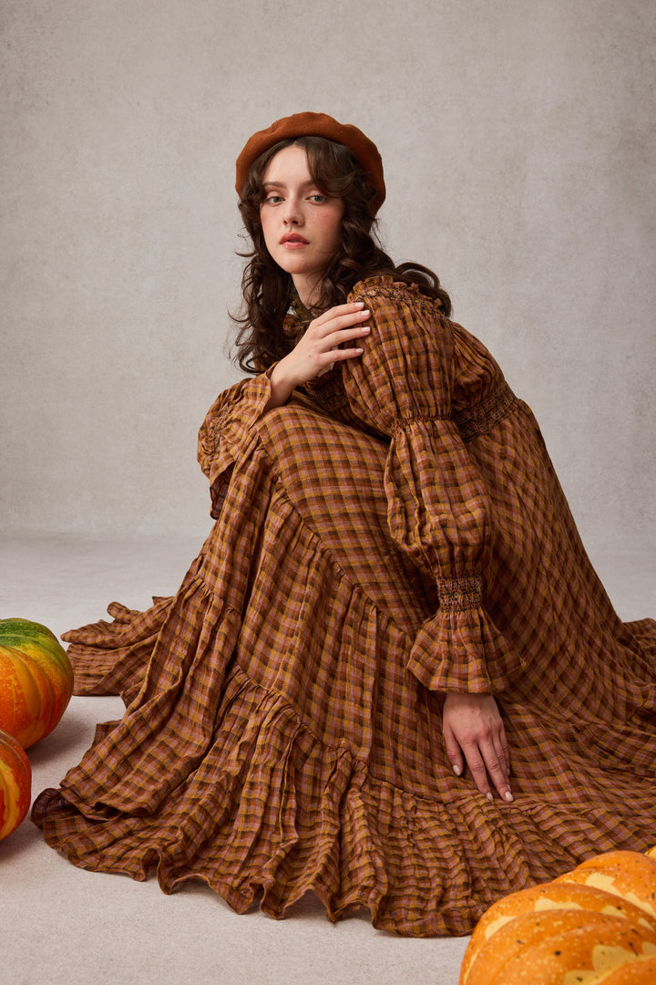 Cloud 21 | smocking embroidery linen dress