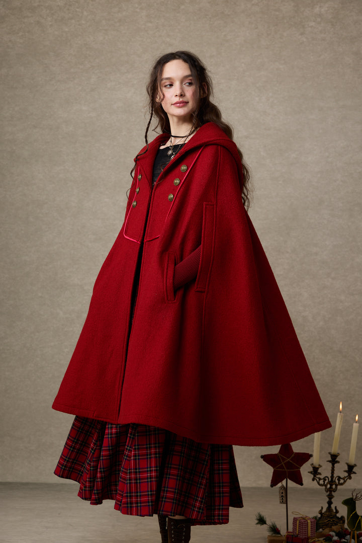 Briar 33 | 100% Wool Hooded Cape Coat