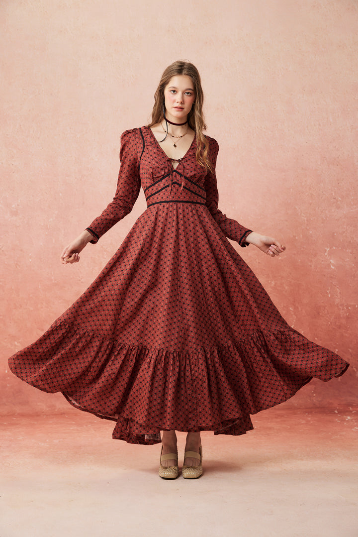 Chelse 19 |Longsleeved Linen Dress Gown