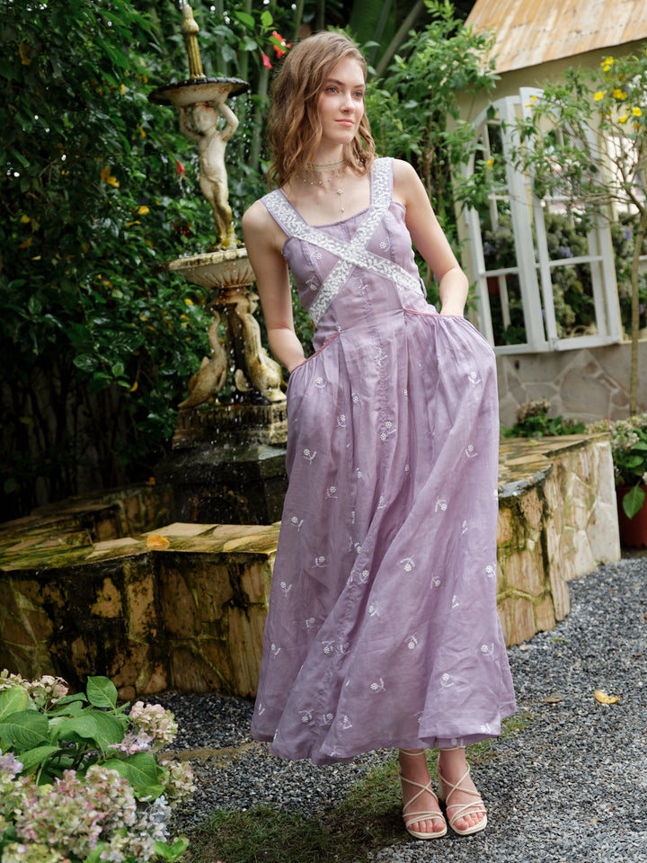 Juliet | Lace & Linen Dress Gown