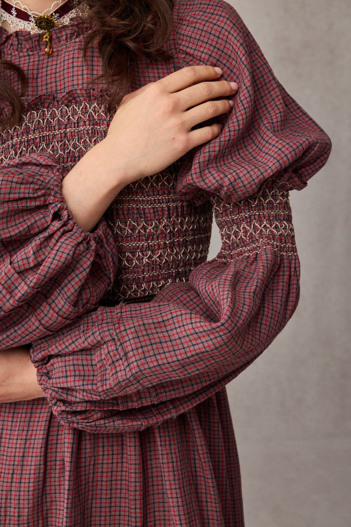 Jane 33 |Edward Smocking Linen Dress Chemise