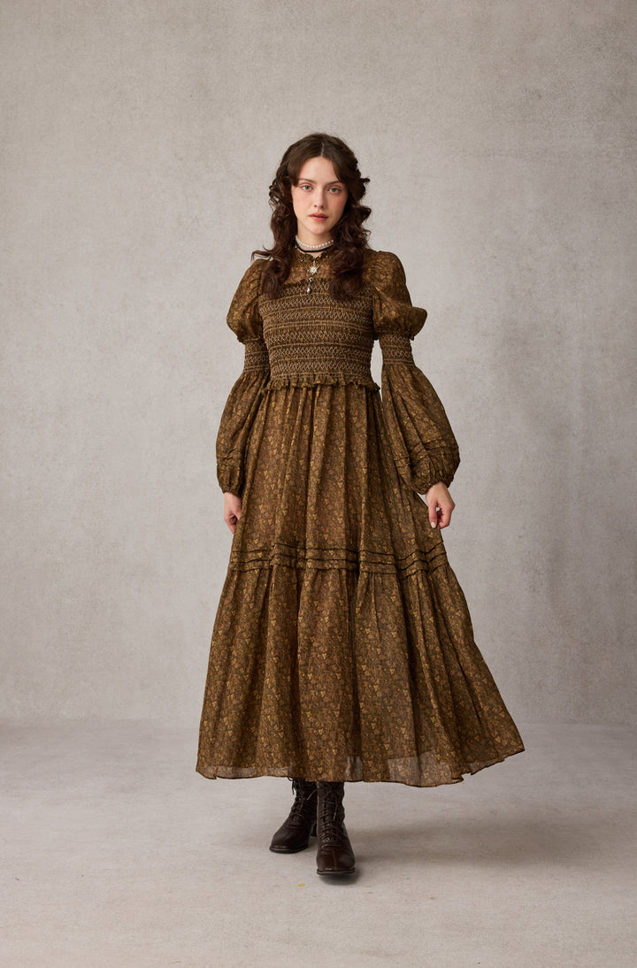 Jane 33 |Edward Smocking Linen Dress Chemise