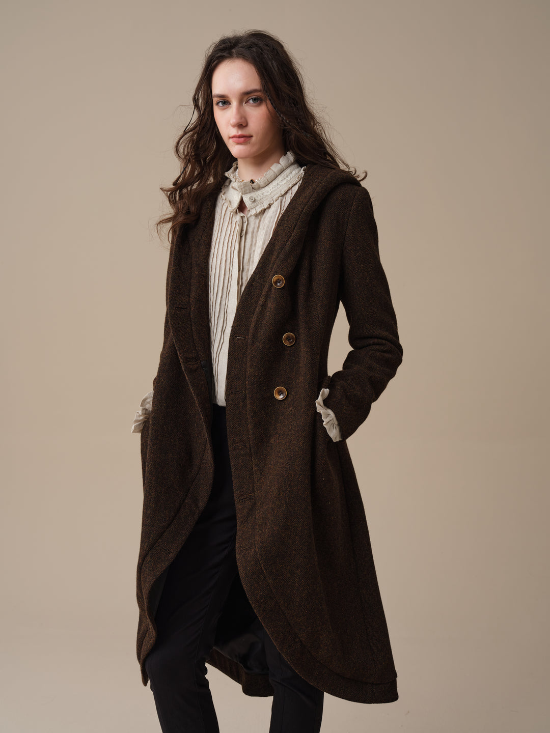 Augusta 02 | Tailored Hooded  100% Wool Coat