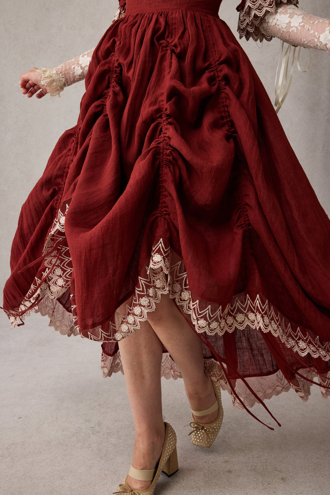 Elowen 27 | Lace Linen dress gown ( 2 way to wear )