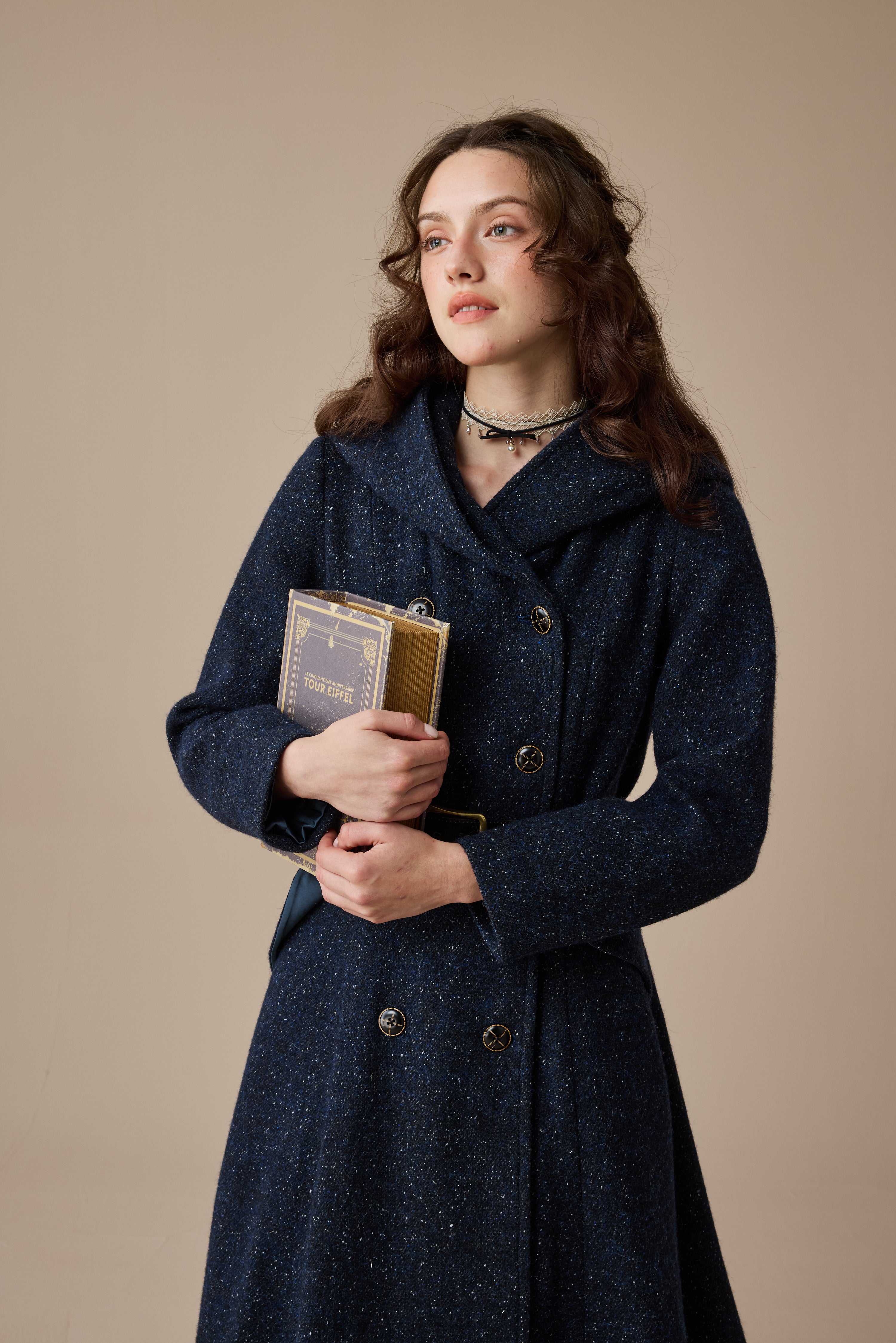 Trista 24 | 100% twill wool hooded coat – Linennaive