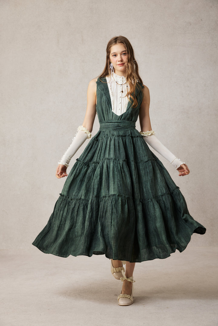 Úrsula 24 | Vintage linen Tiered Dress