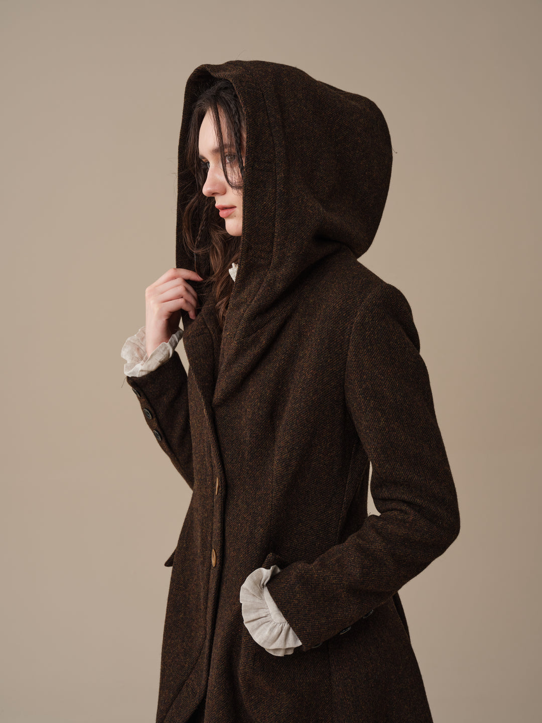 Augusta 02 | Tailored Hooded  100% Wool Coat