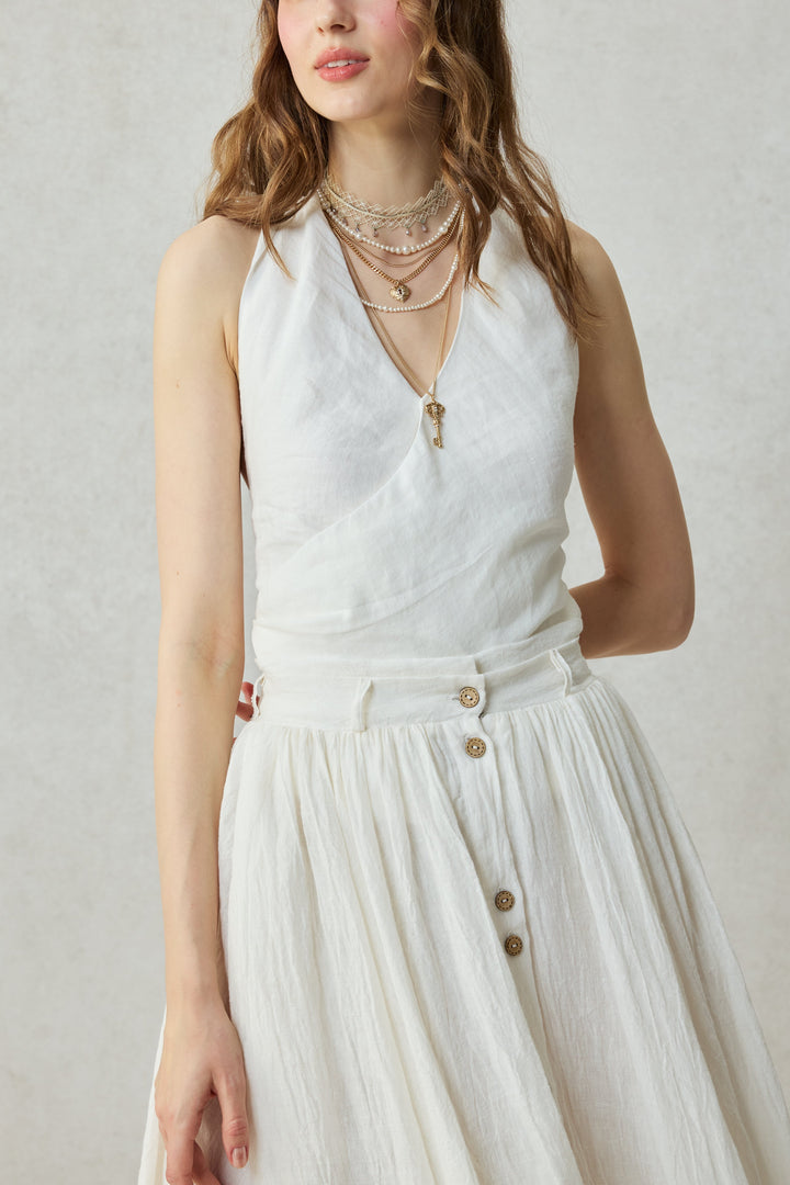 Muse 31 | Elegant halter linen blouse