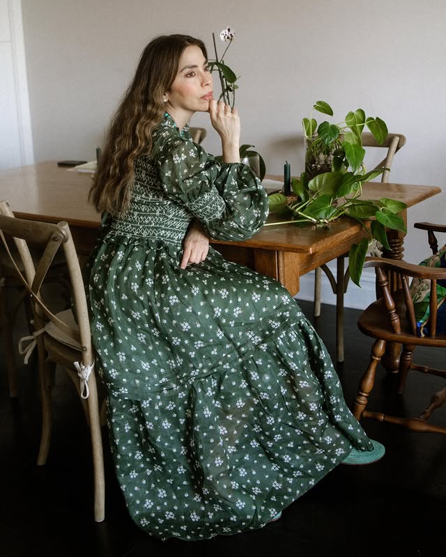 Jane 33 |Edward Smocking Linen Dress Chemise