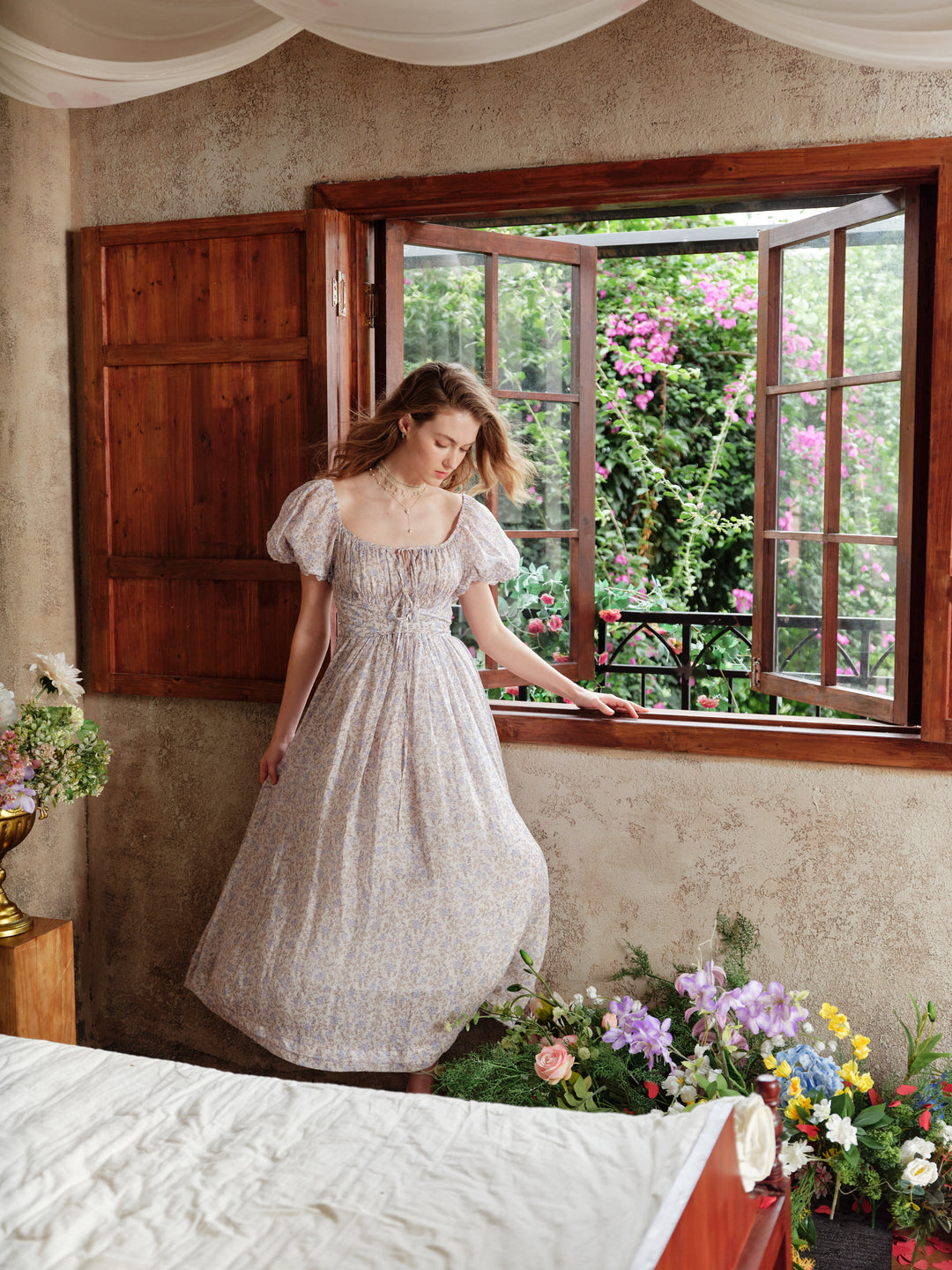 Alice 19 | Floral linen dress Linennaive Alice 19 | Floral linen dress Linennaive