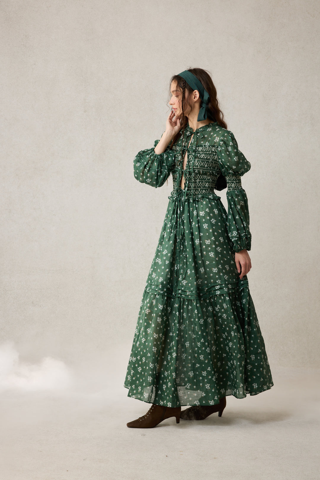 Jane 33 |Edward Smocking Linen Dress Chemise